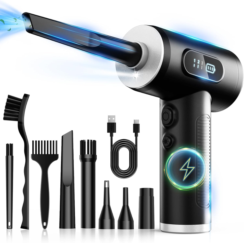 Compressed Air Duster-3 Gear Adjustable 100000RPM Electric Air Duster with LED L9