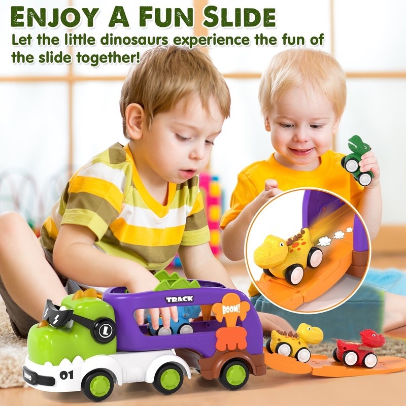 Toddler Toys for Boys 2 3 4 5+ Years Old, Dinosaur Toy Cars with Lights & Sounds4