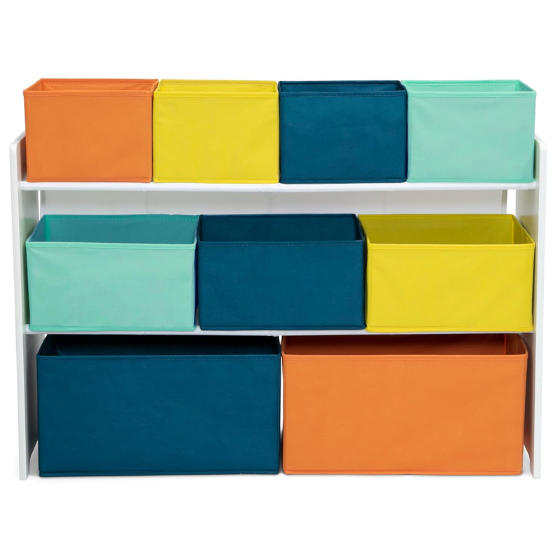 Deluxe Multi Bin Toy Organizer w/ Storage Bins Greenguard Gold White Navy/Green9