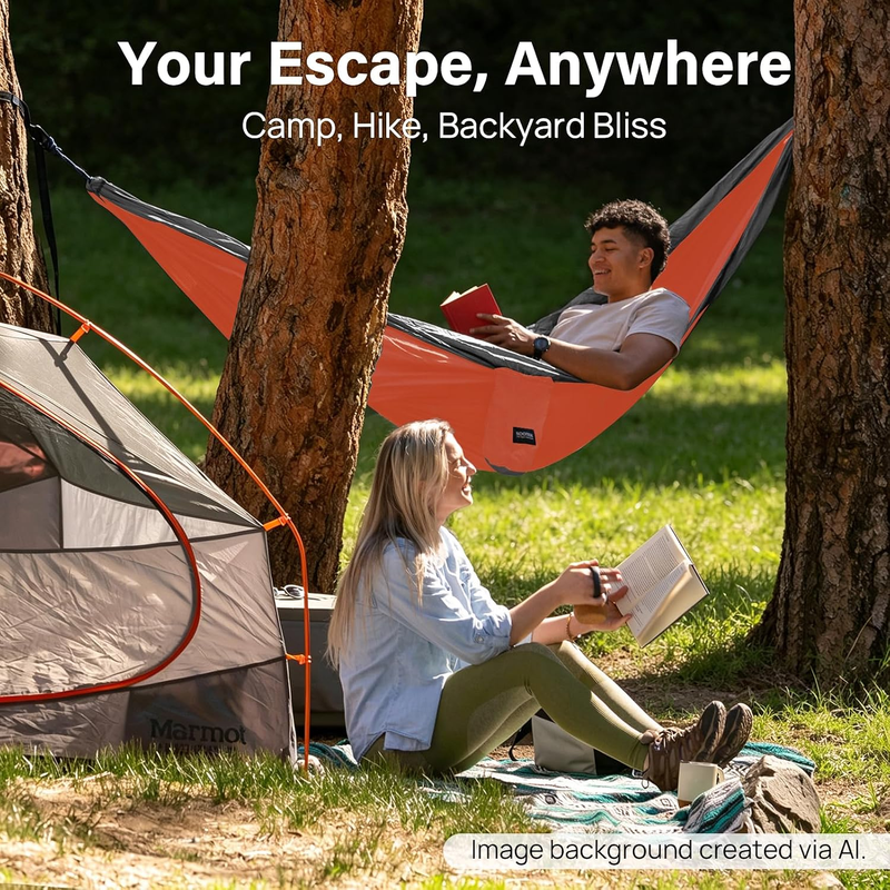 Portable Camping Hammock w/ Tree Straps & Carry Bag Outdoor Travel Hiking5