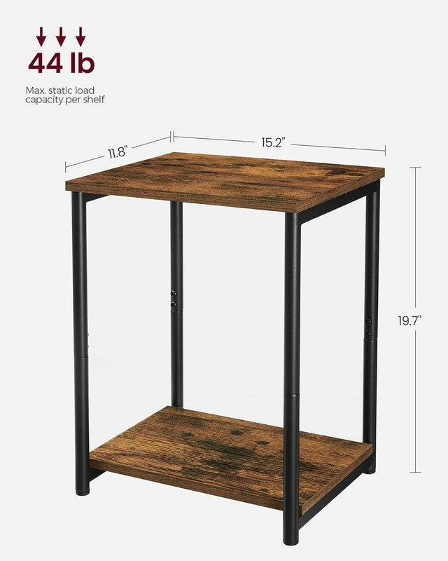 Set of 2 Side Tables Small End Tables Nightstand Living Room Bedroom Brown/Black2