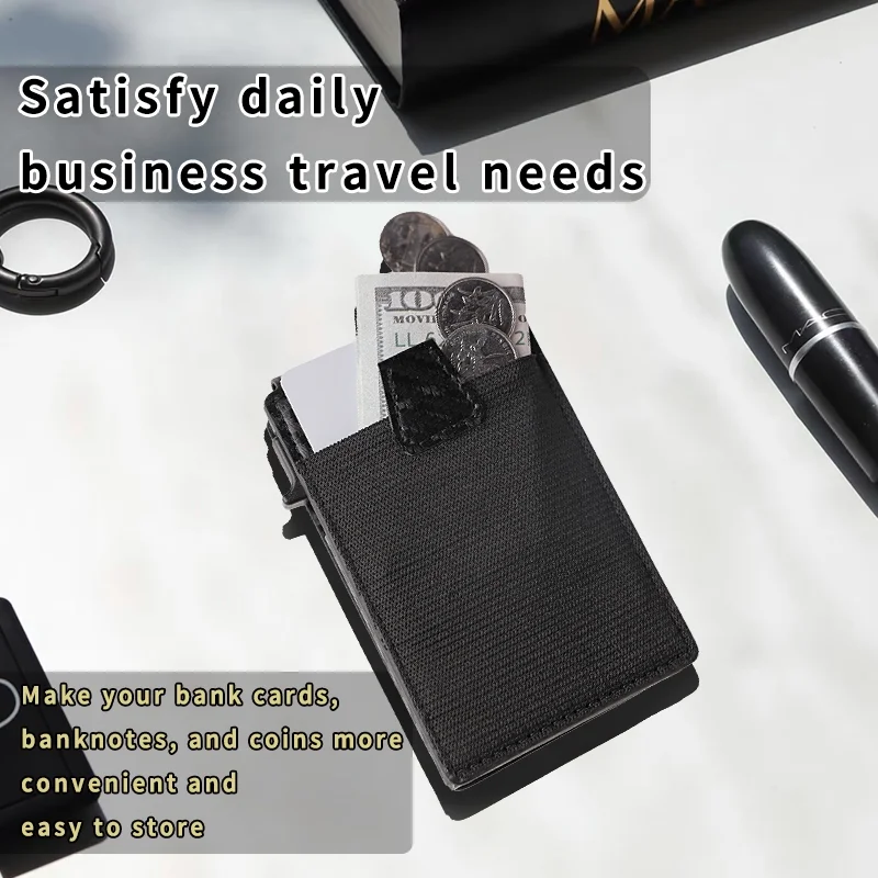Men's Slim Pop Up Wallet RFID Blocking Bifold Metal Card Holder ID Window 9 138