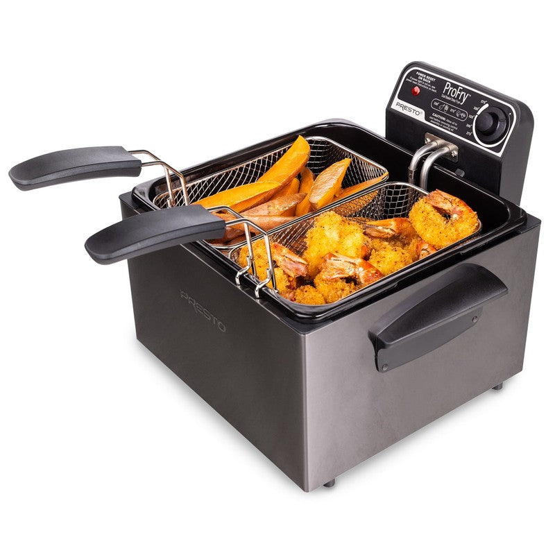 5 Qt Dual Basket Pro Fry Immersion Element Black Deep Fryer 0548910