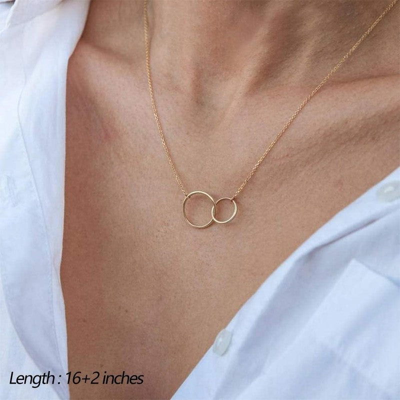 Dainty Layered Choker Necklace 14K Gold Plated Y Bar Disc Pendant for Women2