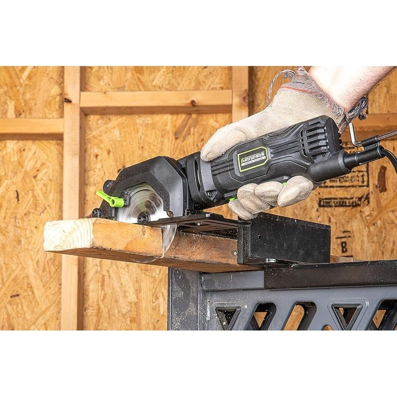 Mini Circular Saw 4 Amp 4-1/2 Inch Carbide Blade Rip Guide Vacuum Adapter New11