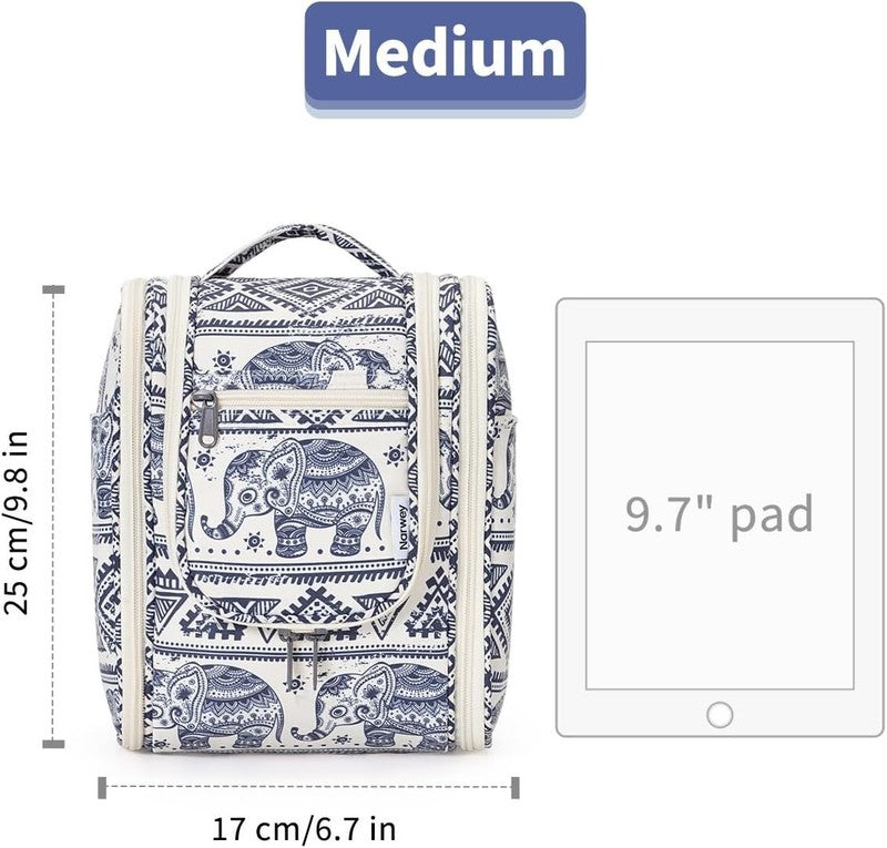 Small Hanging Toiletry Bag Travel Makeup Organizer Medium Elephant4