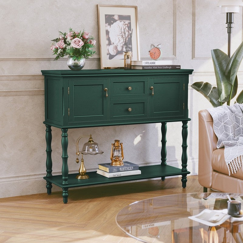 42” Farmhouse Modern Console Table Entryway w/ Storage Shelf Green3