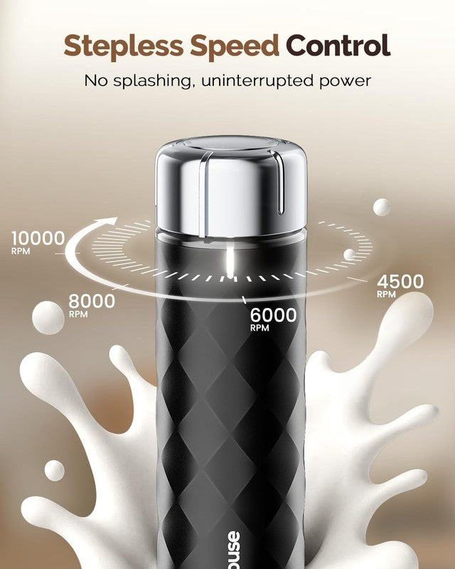 Rechargeable Milk Frother with Stepless Speed Control, Lunafro 2.0 Handheld Elec2