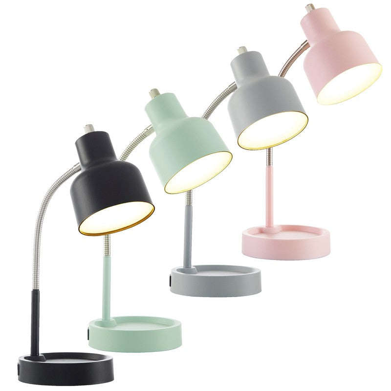 9.5in Energy Efficient LED Desk Lamp Gooseneck Black Glass8