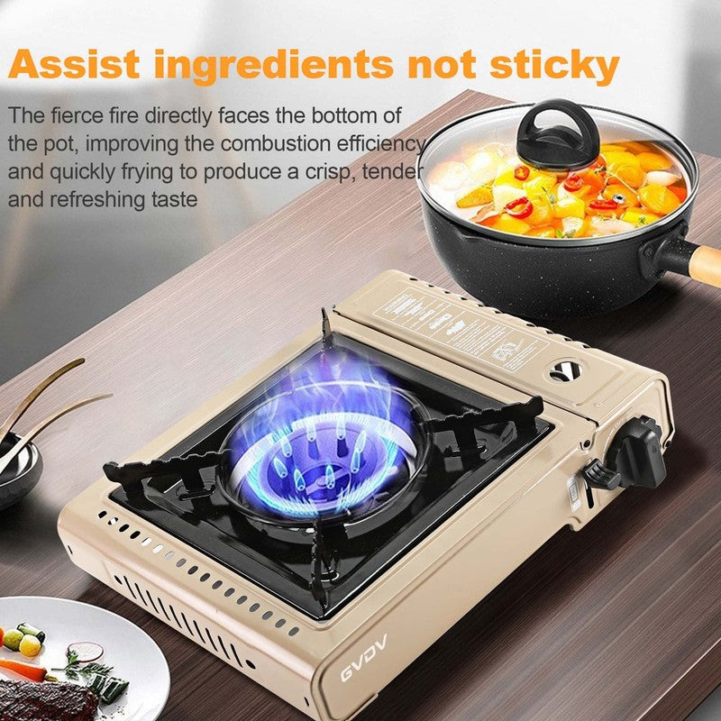 Portable Camping Stove, 1 Burner Butane Gas Stove with Updated Carrying Case1