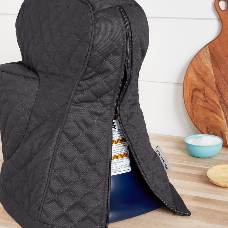 KitchenAid Tilt Head Stand Mixer Cover Quilted Cotton Storage Pocket Grey4