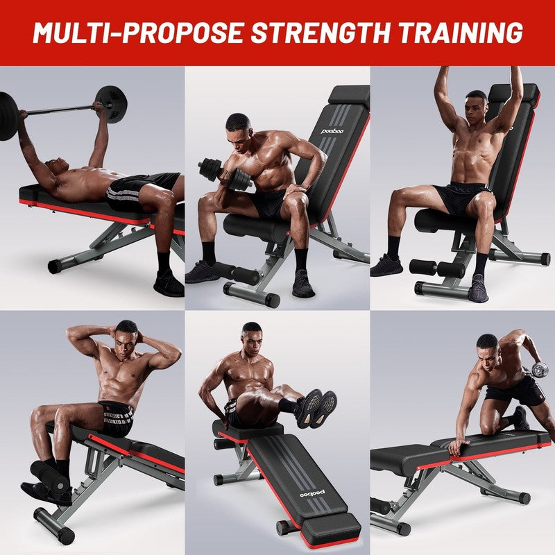 Adjustable Dumbbell Bench Foldable Workout Weight Bench Press Incline Decline fo6