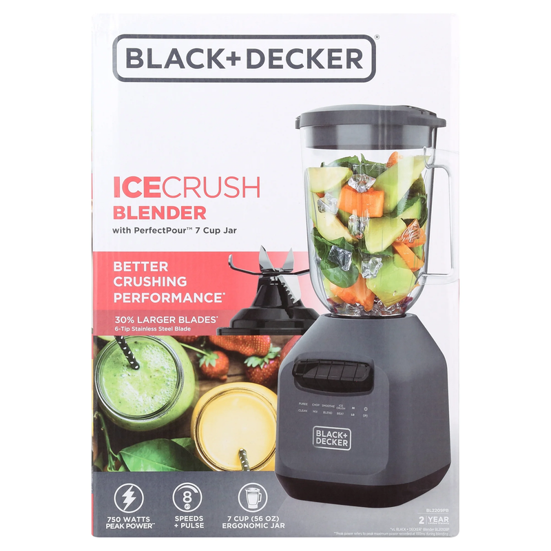 Ice Crush Blender, 56 Oz Plastic Jar, 750W, 6 Tip Blade, 8 Speeds + Pulse2