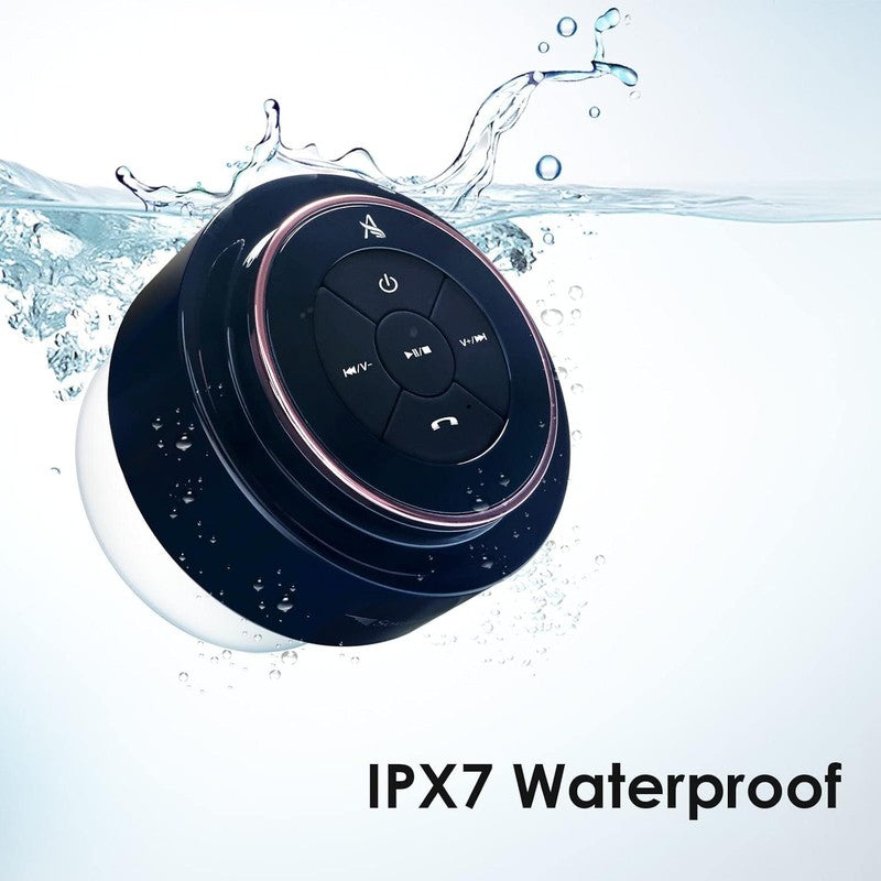 Soundangel Mate Shower Speaker, IPX7, Deep Bass, 12H Play, Mic, Rose Gold Gift6