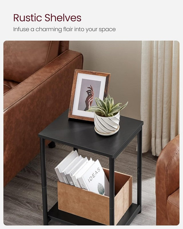 Set of 2 Side Tables Small End Tables Nightstand for Living Room Bedroom Black8