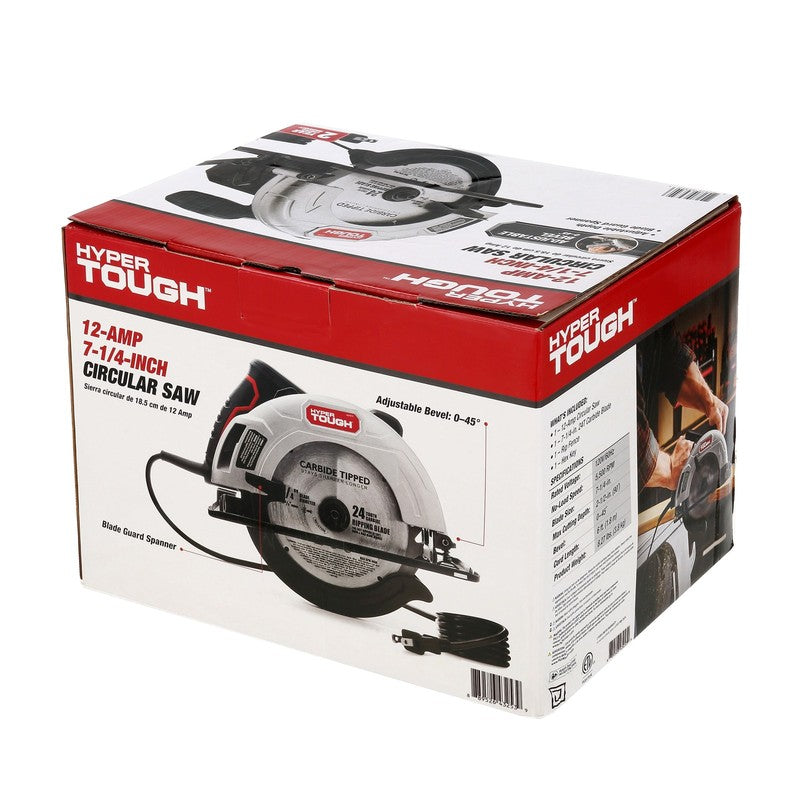 12A 7 1/4 Inch Corded Circular Saw Adjustable Bevel Steel Shoe Black11