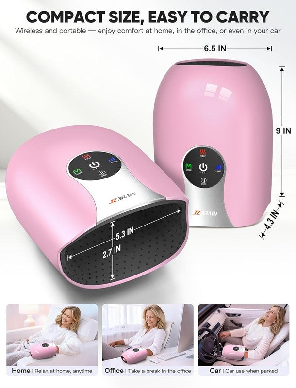 Hand & Wrist Massager w/ Heat Compression Cordless 6 Modes Pain Relief7