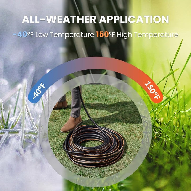 Garden Hose 50Ft X 5/8", Water Hose Heavy Duty, Flexible, Lightweight Hybrid Hos4