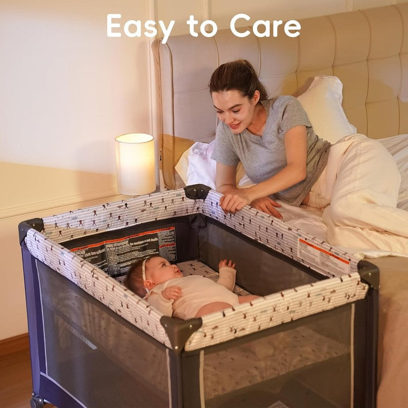 Pack and Play with Bassinet, Portable Playard for Baby2