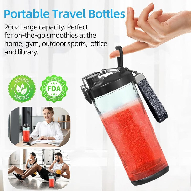 Portable Blender 20Oz Cordless Personal Blender w/ 6 Blades for Shakes & Travel6