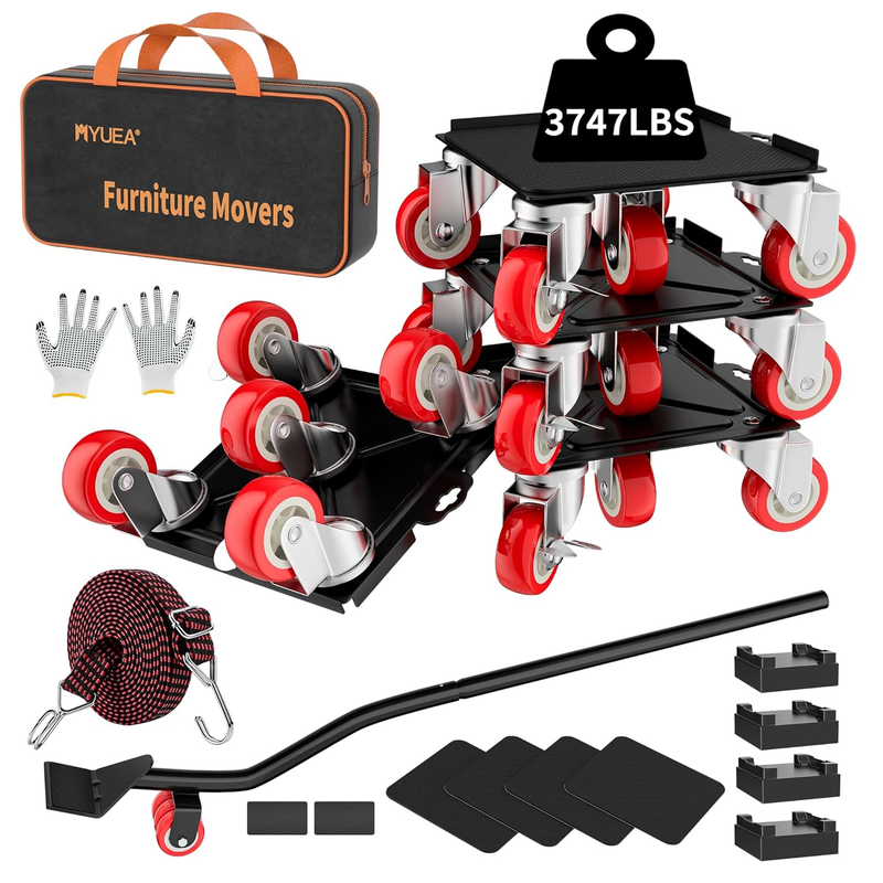 Furniture Dolly,Furniture Movers with 5 Wheels,Carbon Steel Panel Heavy Duty Dol0