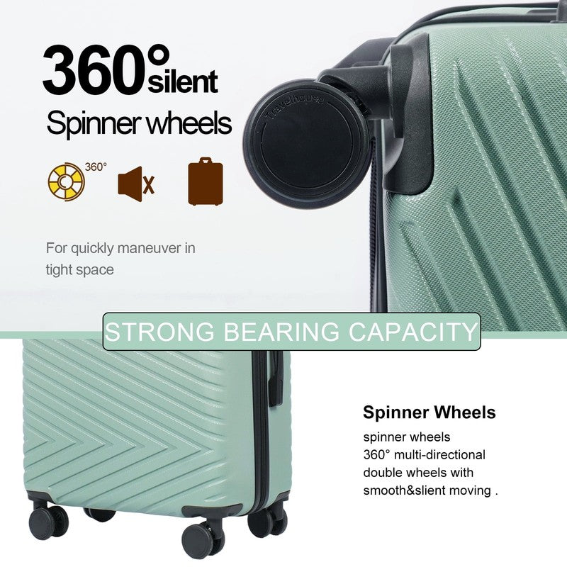 4 Piece Hardshell Luggage Set Hardside Lightweight Suitcase with TSA Lock Spinne2