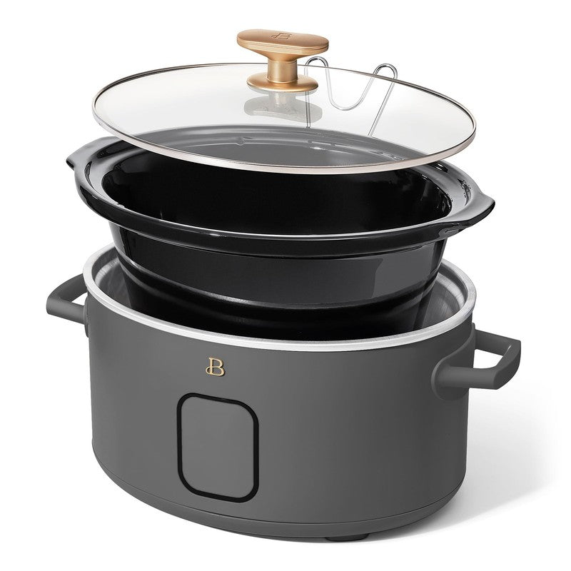 6 Qt Programmable Slow Cooker, Oyster Grey by Drew Barrymore7