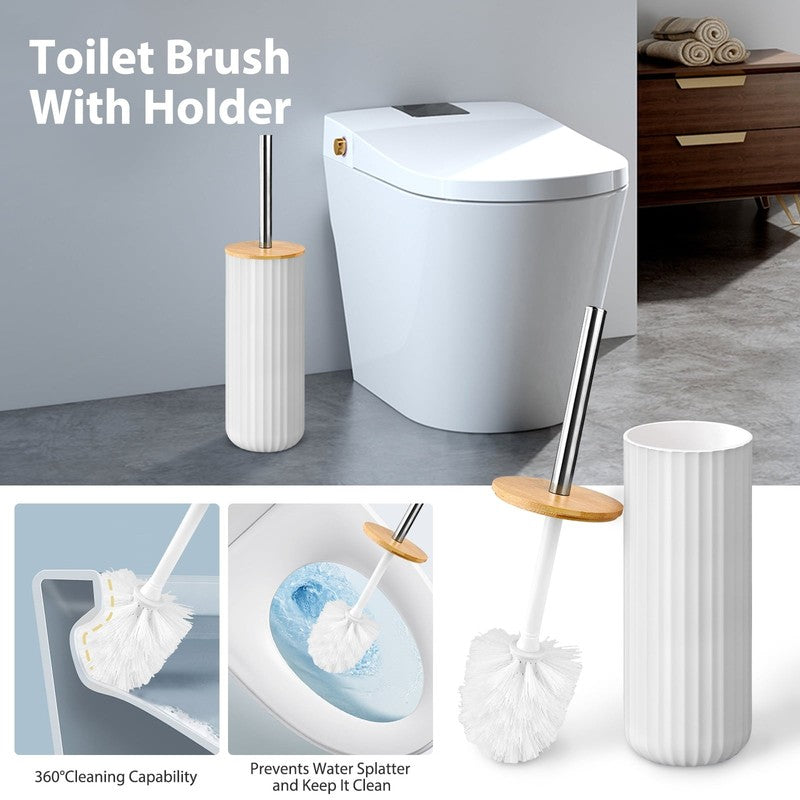 19 Pcs White Bathroom Accessories Sets with Shower Curtain, Specially Designed f5