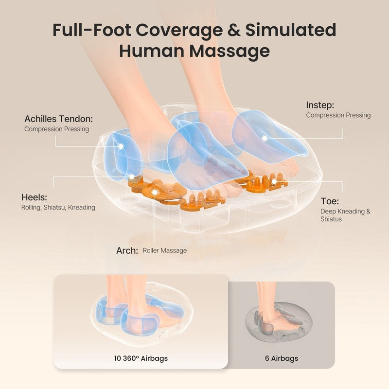 Foot Massager with Heat, Shiatsu Foot Massager Machine for Neuropathy Pain and 11