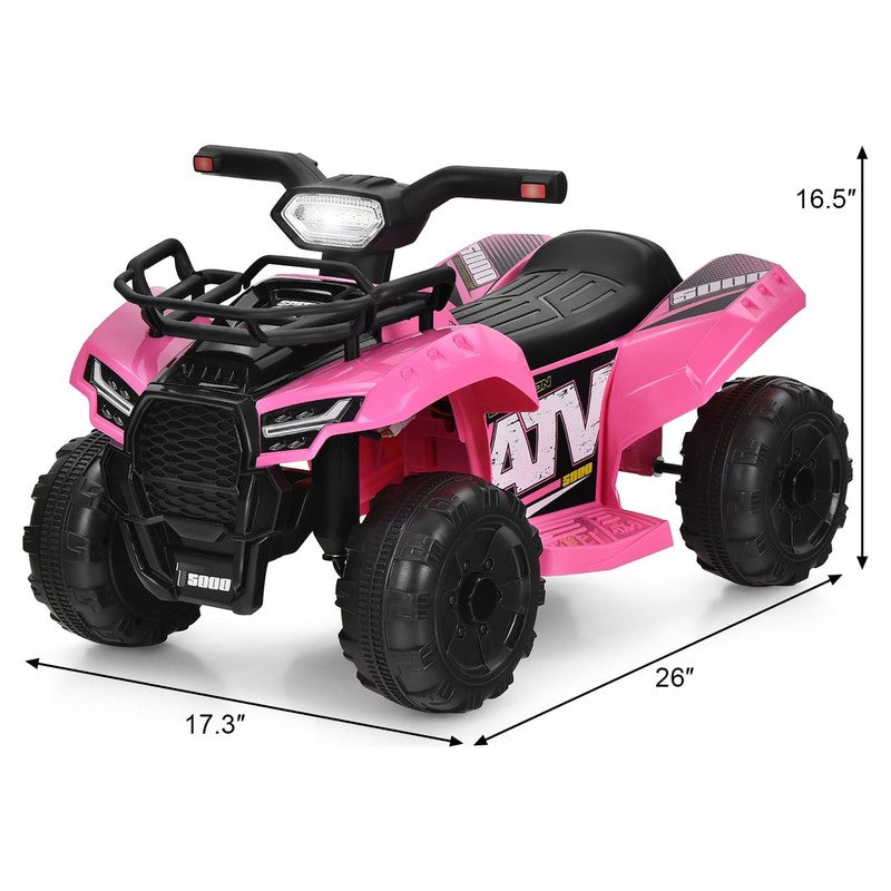 6V Kids ATV Quad Electric Ride on Car Toy Toddler with LED Light MP3 Pink2