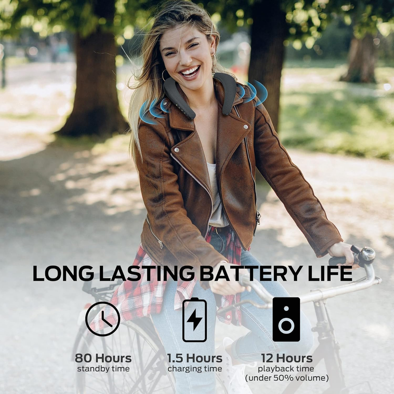 Boomerang Neckband Bluetooth Speaker, Neck Wireless Wearable Speaker with 12H Pl5