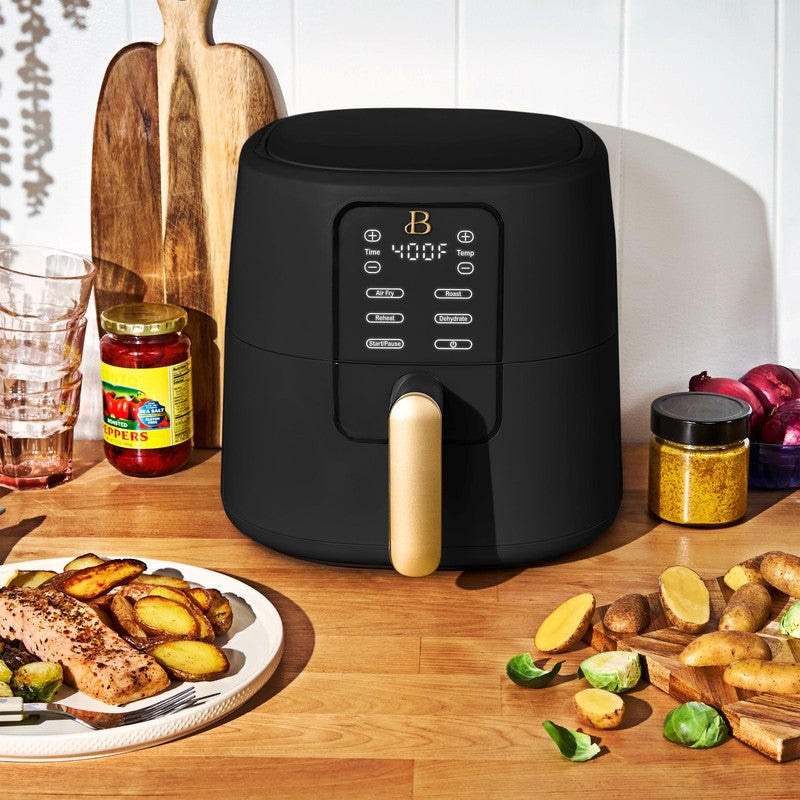 6 Qt Air Fryer w/ Turbocrisp Technology Evergood Ceramic Nonstick Black Sesame1