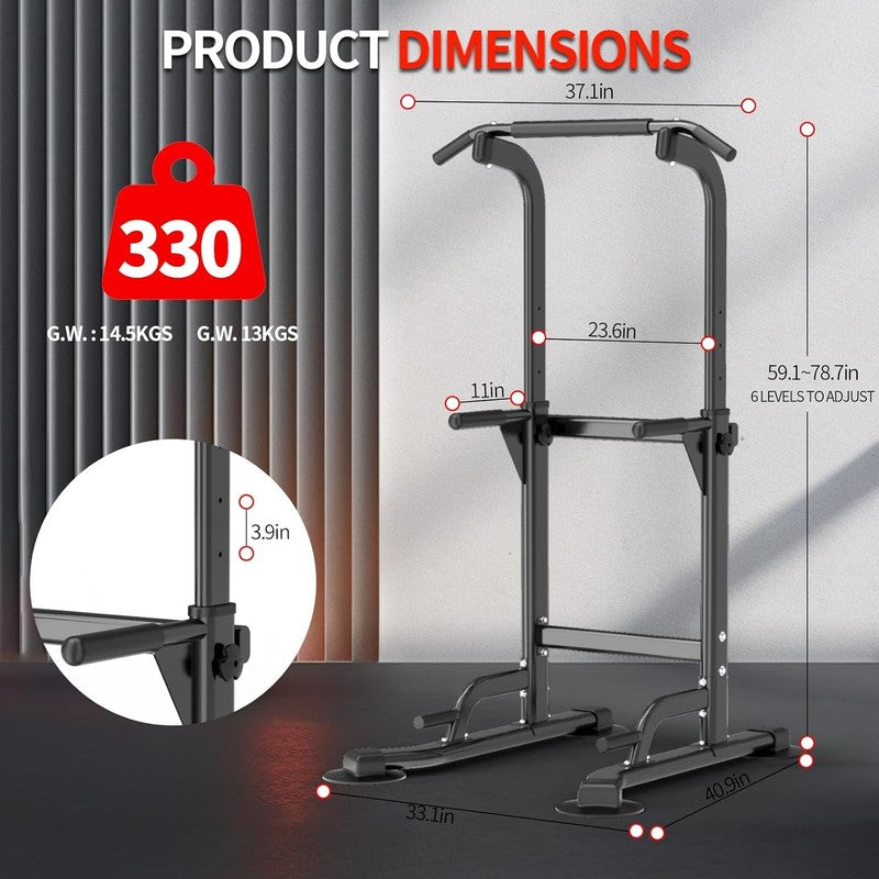 Pull Up Dip Station Home Gym Strength Training Chin Up Push Up 330LBS4
