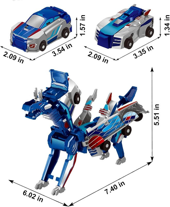 2 in 1 Transforming Dinosaur Car Toy – Magnetic Collision Robot Car 5