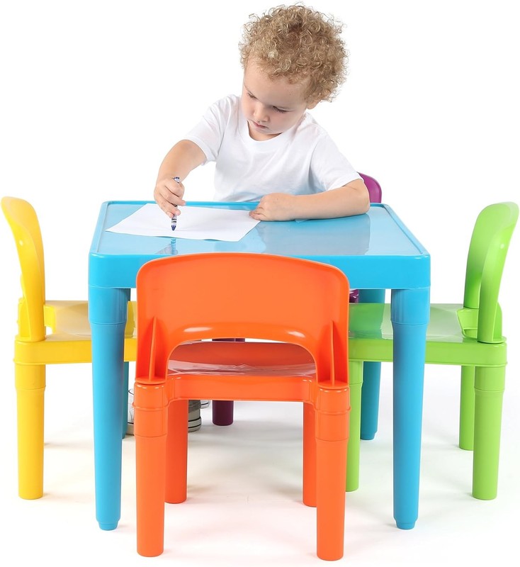 Tot Tutors Plastic Table and 4 Chairs Set   Aqua Blue3