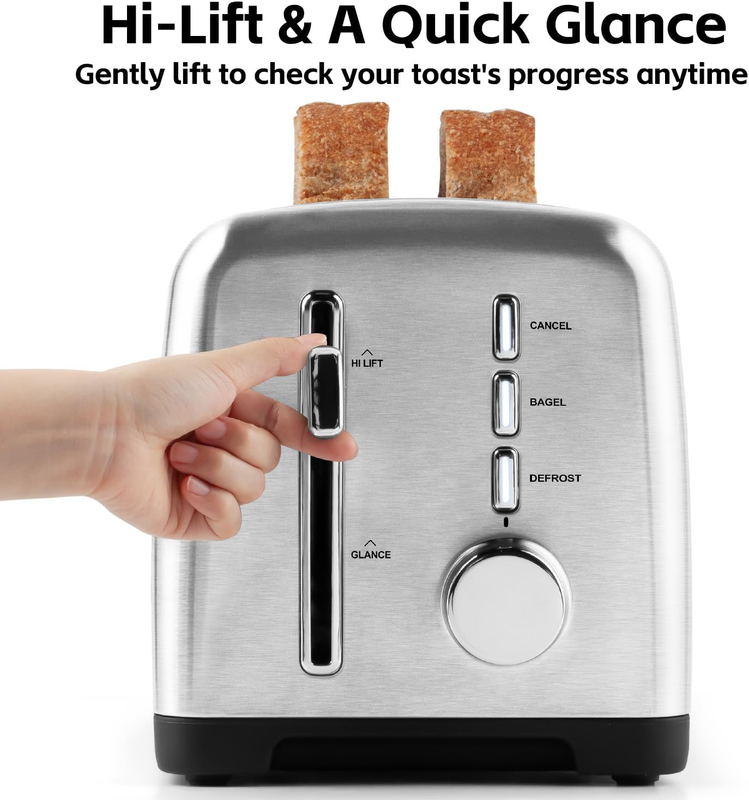 4 Slice Toaster Extra Long Slots Stainless Steel 9 Shade Settings2