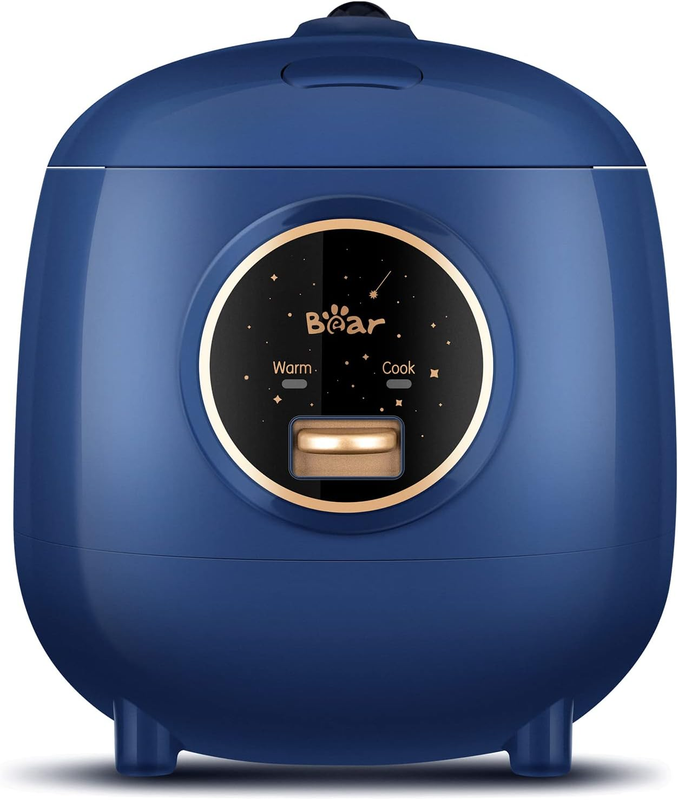 Bear Mini Rice Cooker 2 Cups, 1.2L Portable Nonstick One Button Cook & Warm Blue8
