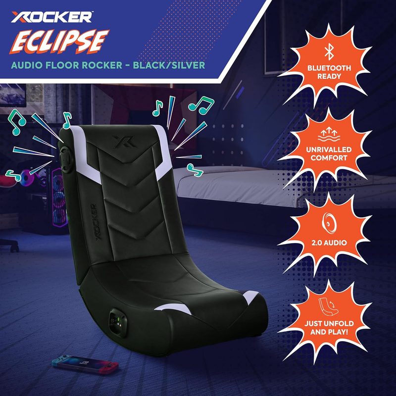 Video Gaming Floor Rocker Chair Foldable w/ Built In Audio for Gamers 5 177