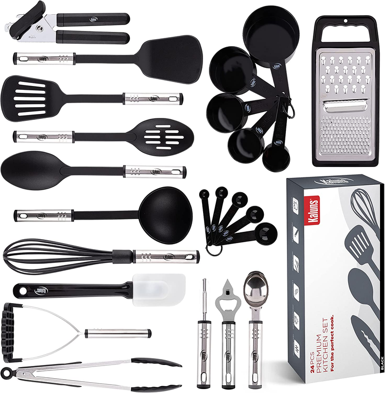 24PC Kitchen Utensil Set Nylon Stainless Steel Cooking Gadgets Tools9