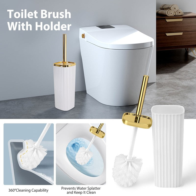 19 Pcs White Bathroom Accessories Sets with Shower Curtain, Specially Designed f2