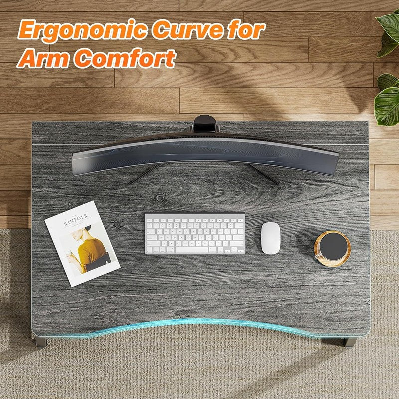 31.5" Folding Desk Grey   Small Space, Home Office, Easy Fold, Compact Design4