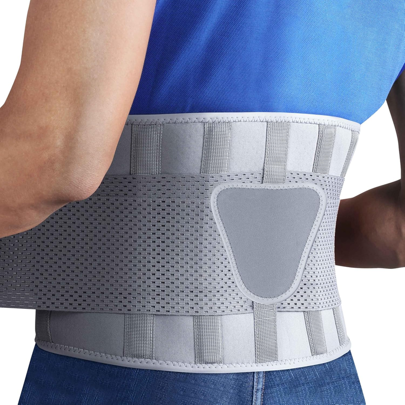 Back Brace Lumbar Support Belt Lower Back Pain Relief Breathable Gray L/XL9