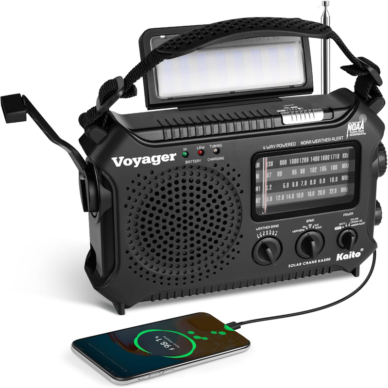 KA500 5 Way Powered Emergency AM/FM/SW NOAA Weather Alert Radio with Solar,Dynam11