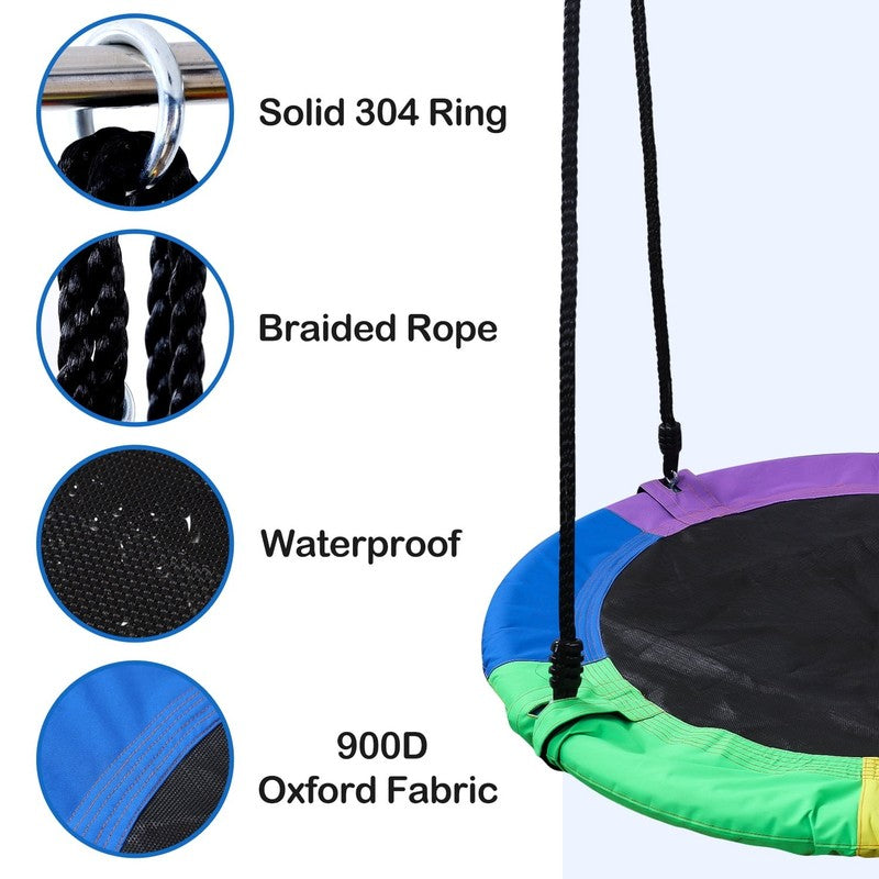 40" Saucer Tree Swing for Kids & Adults, Adjustable Rope Flying Seat Multi Color6