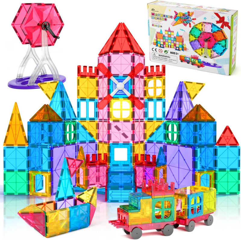 100Pcs Magnetic Tiles Building Blocks STEM Toy Educational Kit Ages 3+8