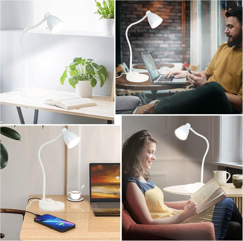 Dimmable LED Desk Lamp with USB Port, 3 Color Modes & Flexible Gooseneck6