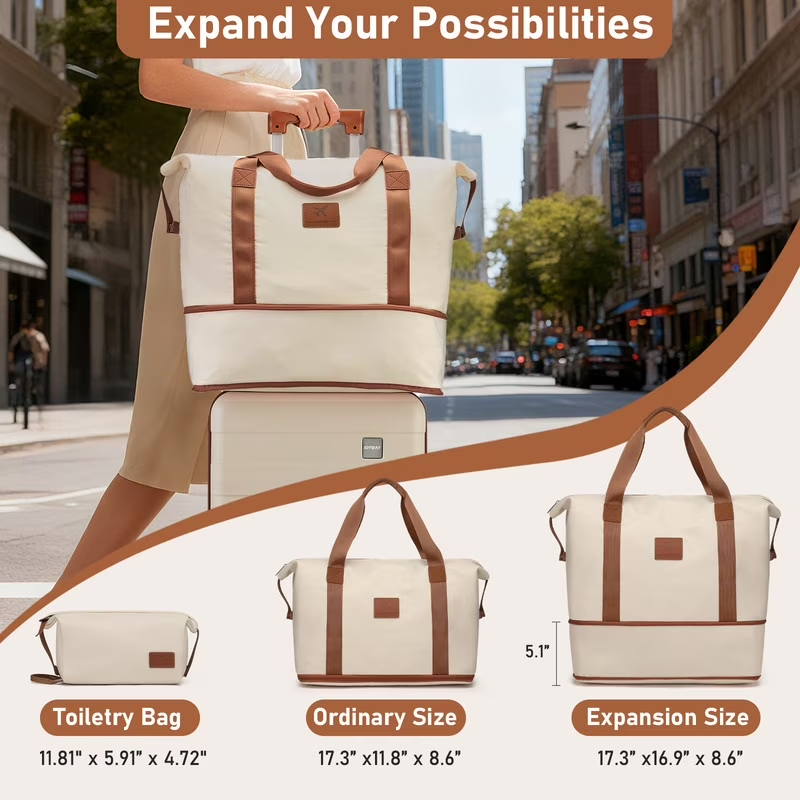 3 Piece Luggage Set 20in Carry On Spinner TSA Lock Beige6