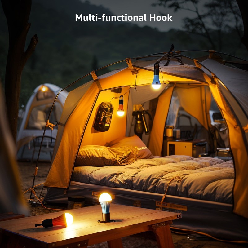 4 Pack LED Camping Lanterns, Camping Accessories, 3 Lighting Modes, Batteries In5