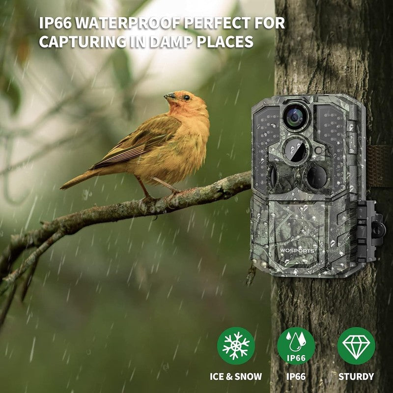 Trail Camera 48MP 4K Game Cam Night Vision IP66 Motion Activated 120° Lens3
