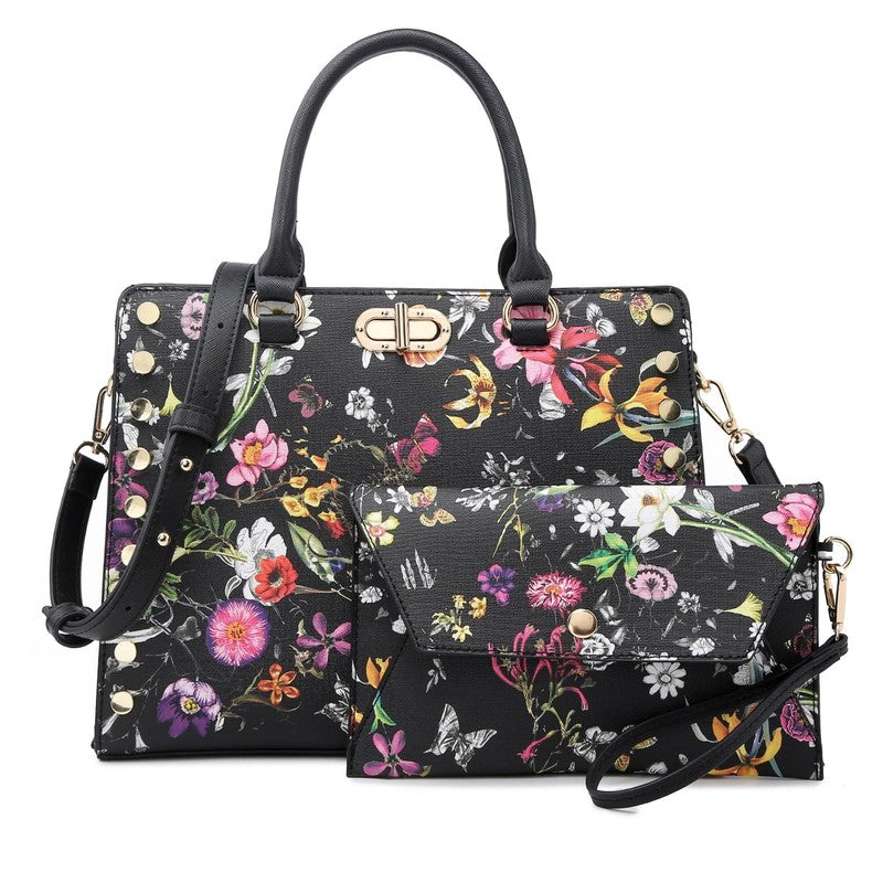 Women Satchel Handbag Shoulder Tote Work Bag with Matching Wallet5